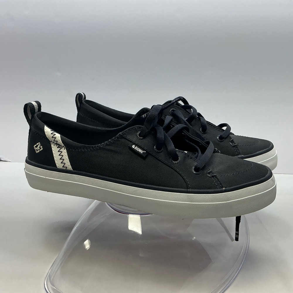 Sperry BIONIC Crest Vibe Canvas Sneakers Casual Comfort‎ Shoes Black Womens 7 - Picture 2 of 11
